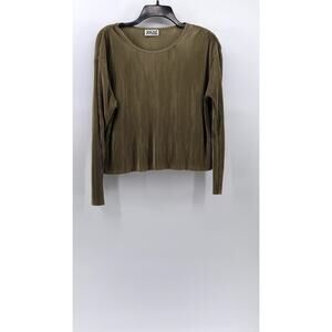 JOULE ENERGY Women's Tan Ribbed Long Sleeve Scoop-Neck Top SZ L